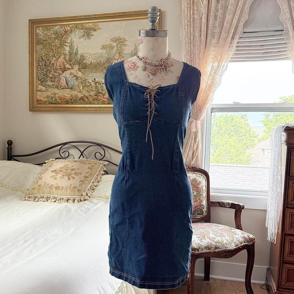 Jean mini dress  Y2K gasco denim mini dress‎ size 8